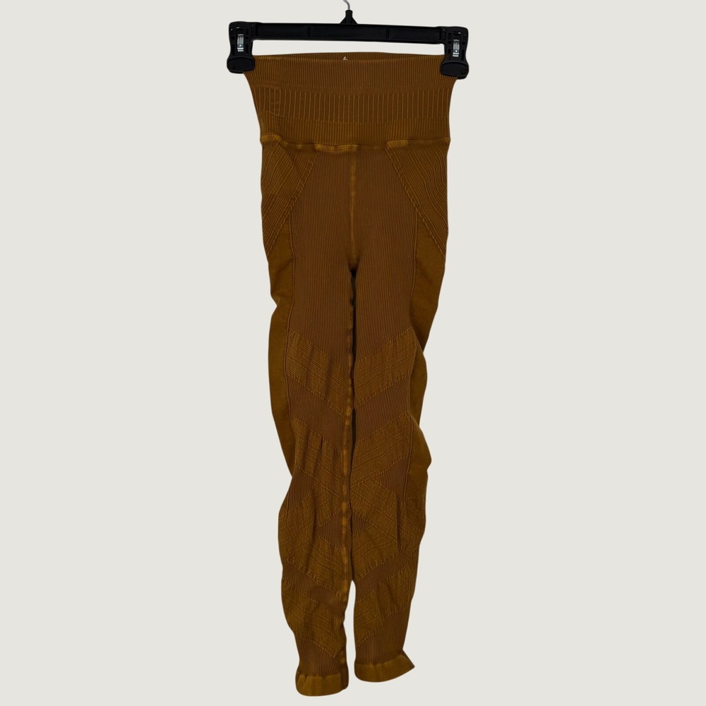 Free People Movement Good Karma High Rise Ribbed Leggings Mustard XS/S